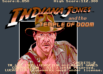 인디아나 존스 / Indiana Jones and the Temple of Doom (c) 1985 Atari Games