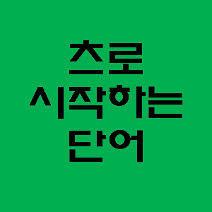 츠로 시작하는 단어 이걸로 종결