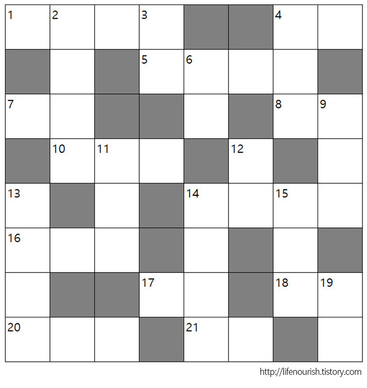 가로세로 낱말퍼즐 - 일반 상식2(8x8)