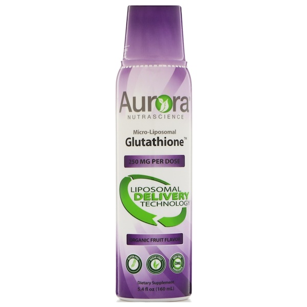 아이허브 항산화 L-글루타치온 영양제 Aurora Nutrascience 마이크로-리포소말 글루치온 유기농 과일 향 250 mg 후기