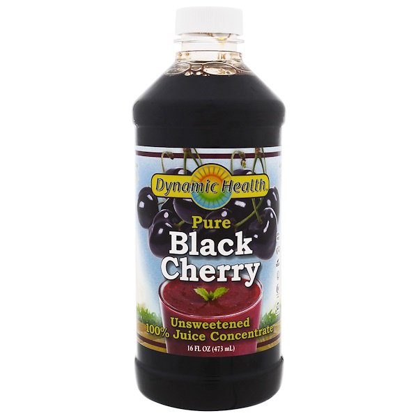 아이허브 체리영양제 통풍개선 요산배출 Dynamic Health  Laboratories Pure Black Cherry 100% Juice Concentrate Unsweetened 후기