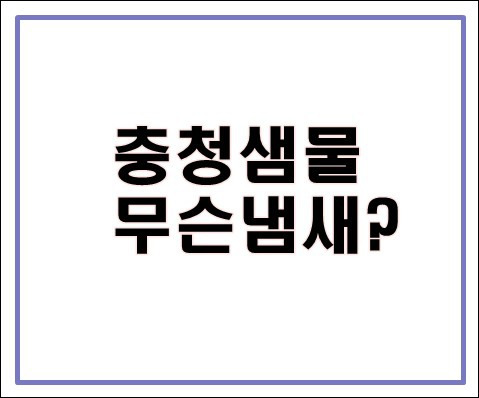 충청샘물  생수 역겨운 냄새 뭘까요?