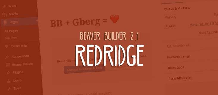 워드프레스 Beaver Builder 2.1 - 인라인 편집, 구텐베르그 지원 등 기능 향상
