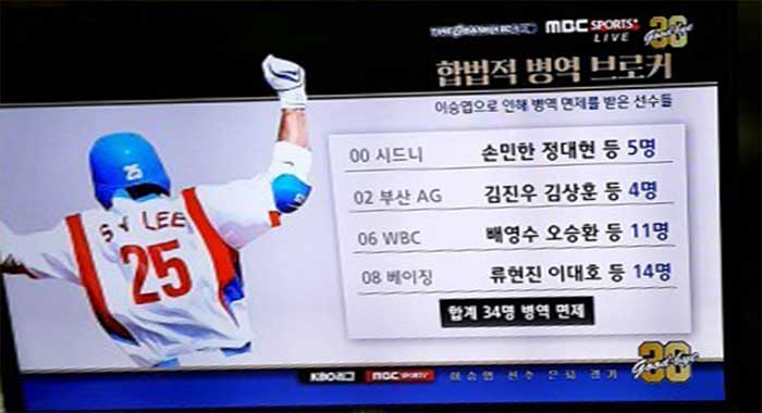 합법적 병역 브로커라고 불리는 한국 스포츠 선수들