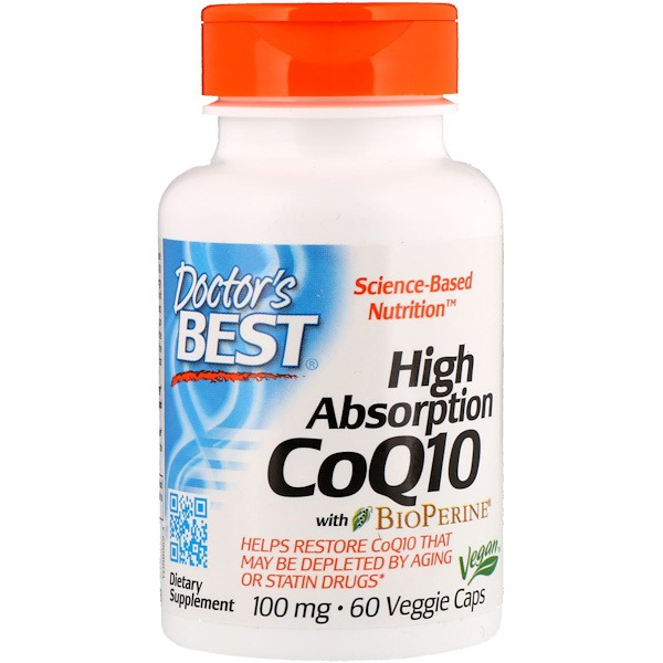 아이허브 코큐텐(coq10, 코엔자임q10) Doctor's Best, 고흡수 CoQ10, 바이오페린 함유, 100 mg, 60 식물성 캡슐 후기들