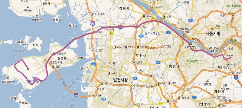 공항버스6020시간표, 노선 역삼역<--강남역,교대역,강남터미널, 반포-->인천공항