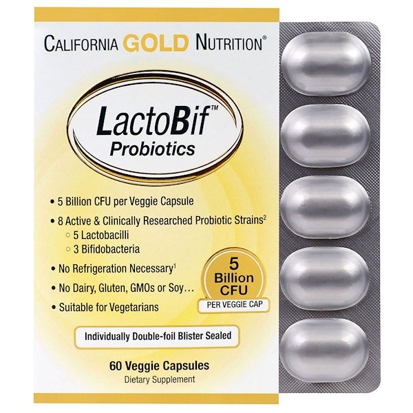 아이허브 변비치료에 도움이 되는 California Gold Nutrition California Gold Nutrition LactoBif 프로바이오틱스 50억 CFU 후기
