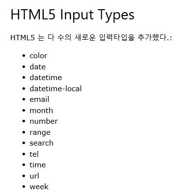 HTML <input type> 관련