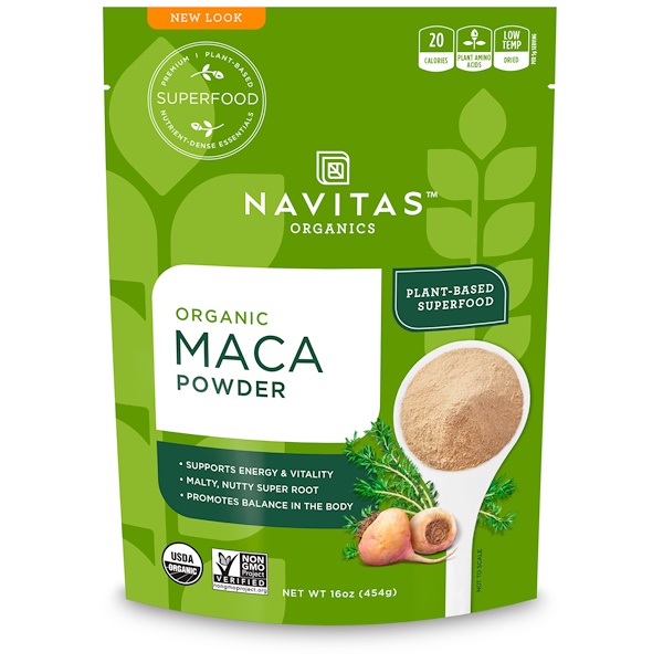 아이허브 남성건강영양제 추천 Navitas Organics, 유기농, 마카 분말, 16 oz(454 g) 후기와 정보