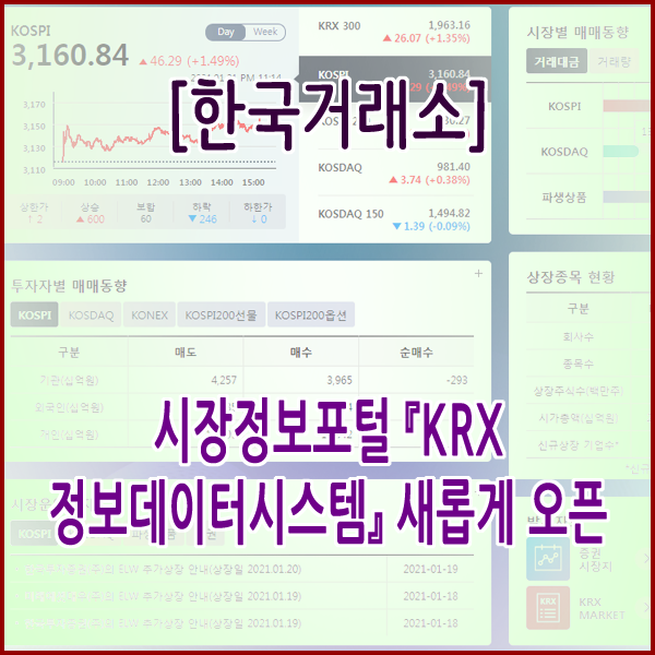 [한국거래소] 시장정보포털『KRX 정보데이터시스템』새롭게 오픈