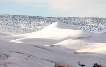 2018년 사하라 사막에 눈이 내렸다