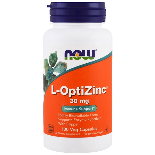 아이허브 Now Foods, L-OptiZinc, 30 mg, 100 식물성 캡슐후기와 추천정보