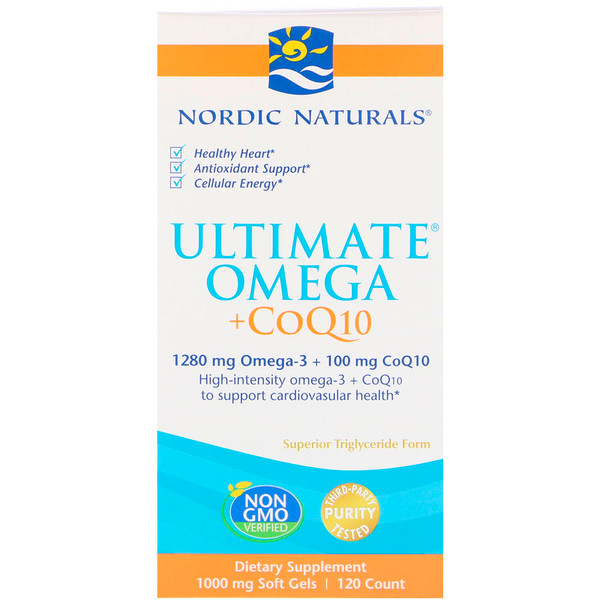 아이허브 오메가3 피쉬오일 Nordic Naturals, 최종 오메가 + CoQ10, 1000 mg, 120 소프트 겔 후기들