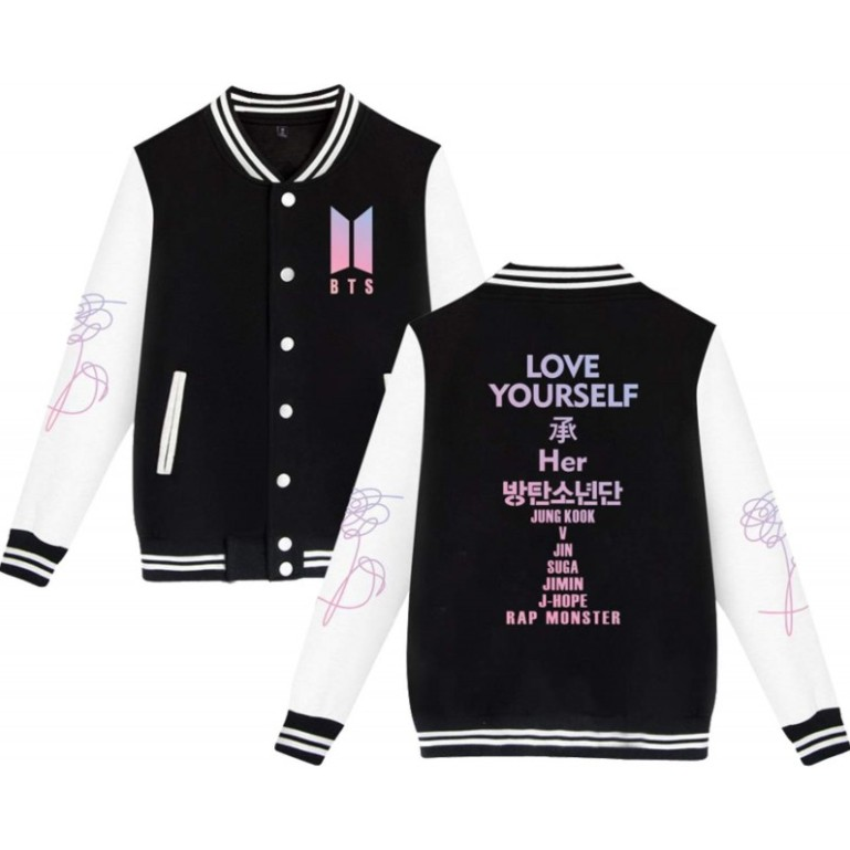 Today 전하는 Qaedtls Kpop 방탄 소년단 BTS Love Yourself Baseball Jacket Uniform Suga Jimin Jungkook Sweater Coa 이다 알아봐요