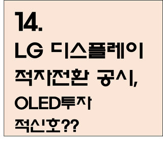 14. LG 디스플레이 적자전환, OLED와의 관계
