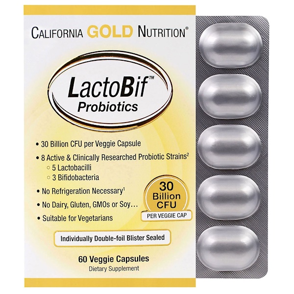 아이허브 프로바이오틱스 추천 California Gold Nutrition, LactoBif 유산균, 300억 유산균 CFU, 60 베지켑슐 후기와 정보