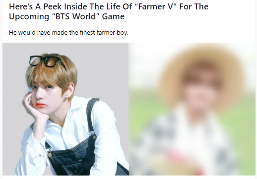 [방탄소년단 뷔] Here’s A Peek Inside The Life Of “Farmer V” For The Upcoming “BTS World” Game 확인해볼까요