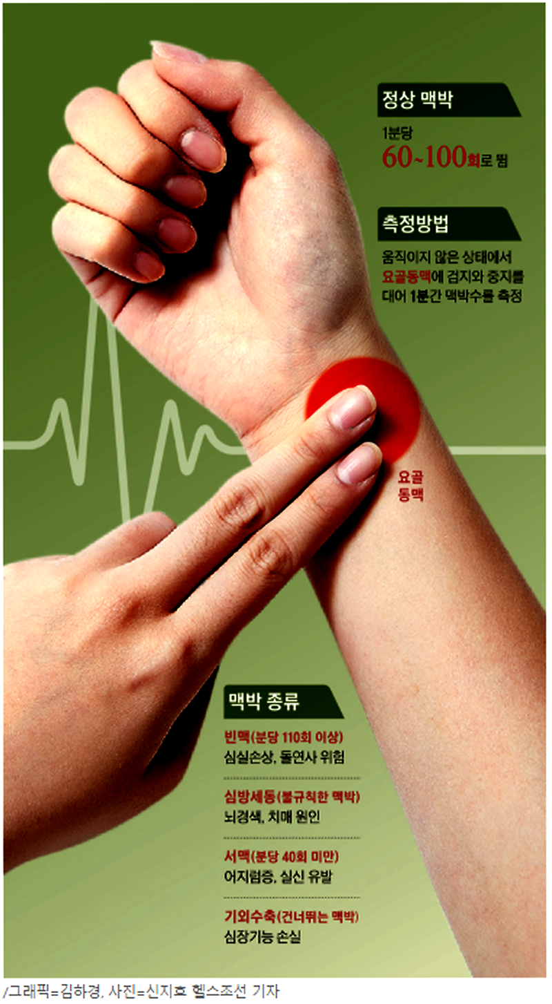 맥박 서맥 빈맥 자가진단법, 뇌경색 치매 혈전 ~~
