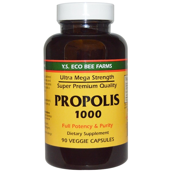아이허브 프로폴리스 추천 Y.S. Eco Bee Farms, 프로폴리스 1000, 500 mg, 90 식물성 캡슐 후기와 정보