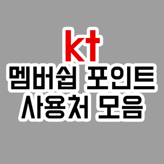 KT멤버쉽 포인트 사용처 모음