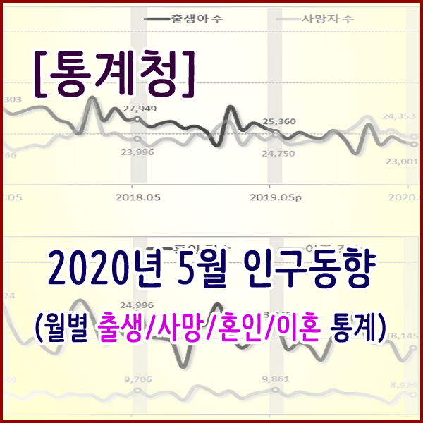 [통계청] 2020년 5월 인구동향(출생,사망,혼인,이혼)