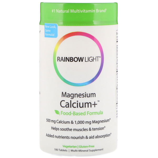 아이허브 Rainbow Light, 마그네슙 칼슘+, 식품기반 포뮬러, 180 타블렛후기와 추천정보