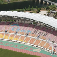 드론으로 촬영한 진주 종합 경기장