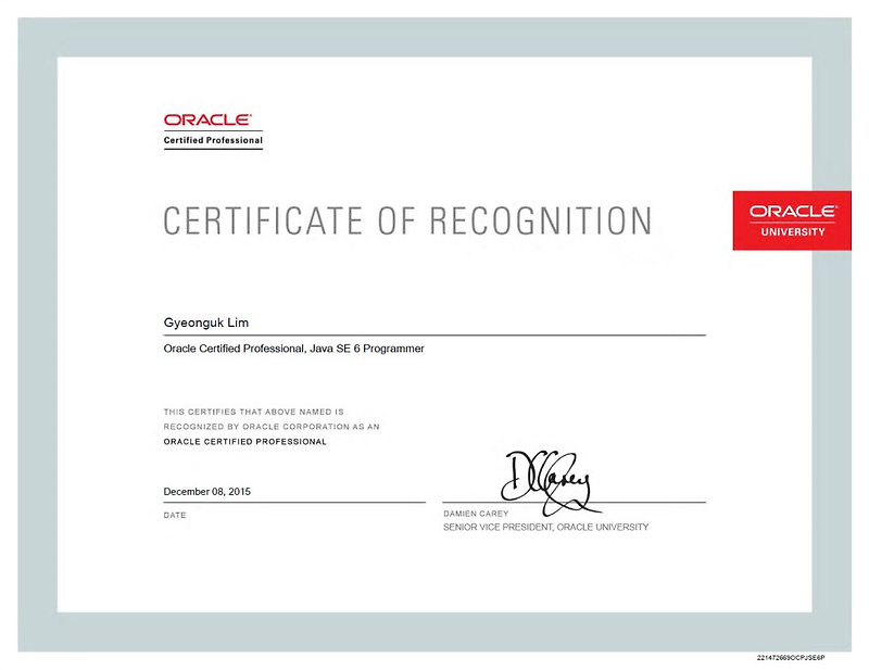 2015년 OCJP (Oracle Certified Prof 짱이네