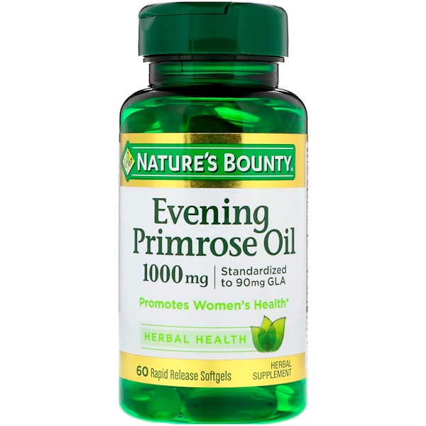 아이허브 달맞이꽃종자유(감마리놀렌산) 추천 Nature's Bounty, Evening Primrose Oil, 1,000 mg, 60 빠르게 녹는 소프트젤 후기와 정보