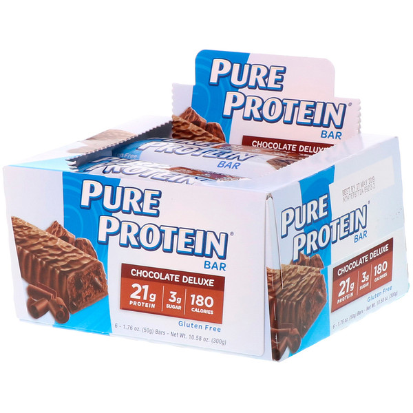 아이허브 프로틴바추천 Pure Protein 하이 프로틴 바 초콜릿 디럭스 프로틴바 6개입 후기