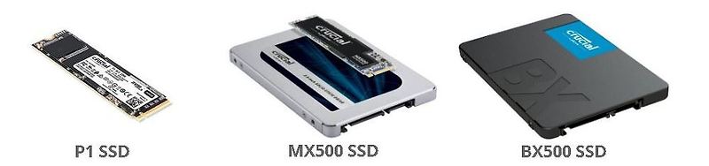 Crucial  SSD 3종 스펙비교와 SSD 설치 상식
