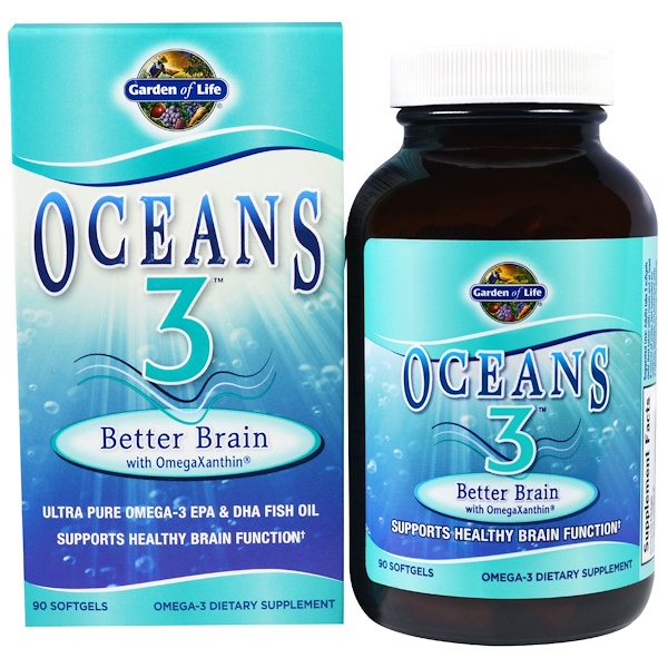 아이허브 뇌건강영양제 기억력 인지능력 뇌기능개선 Garden of Life 오션 3 OmegaXanthin 의  Better Brain 후기