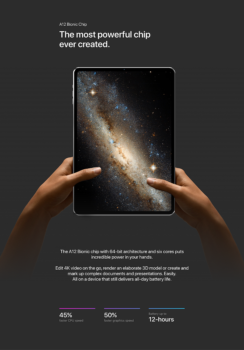 2018년 새로 출시할 올스크린 iPad Pro 웹페이지 미리보기 - Concept by Álvaro Pabesio
