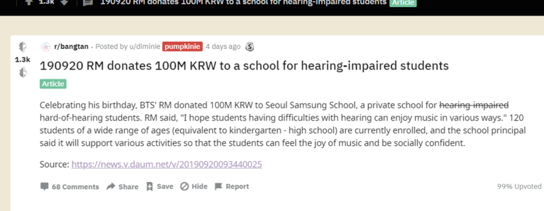 [해외 반응_ BTS] 랩몬스터 청각장애기 기부 해외 팬 반응 알아봐요
