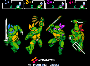 닌자거북이2 Teenage Mutant Ninja Turtles - Turtles in Time (c) 1991 Konami.