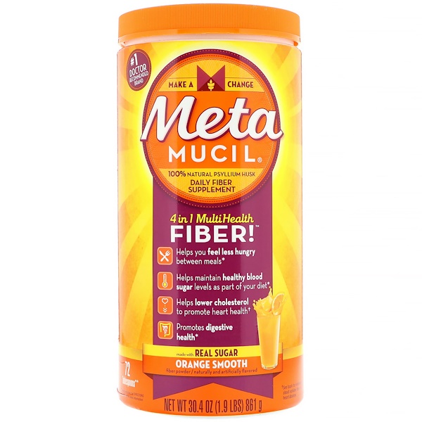 아이허브 차전자피(실리엄허스크) Metamucil 4 in 1 Multihealth Fiber Powder Orange Smooth  후기