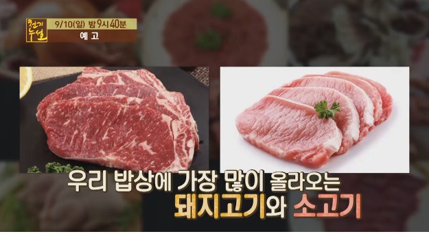 천기누설 돼지고기 소고기 염증 국민 고기 염증 잡는 고기 부위