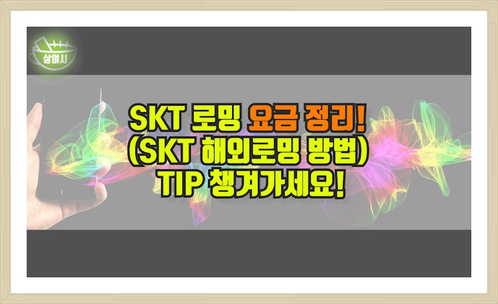 SKT 로밍 요금 정리!(SKT 해외로밍 방법) TIP 챙겨가세요!