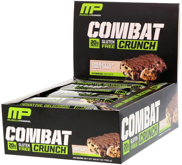 아이허브 헬스 프로틴바 MusclePharm Combat Crunch Chocolate Chip Cookie Dough 12 Bars 후기