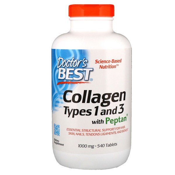 아이허브 인대회복에 도움되는 영양제 Doctor's Best Collagen Types 1 and 3 with Peptan 1000 mg 후기