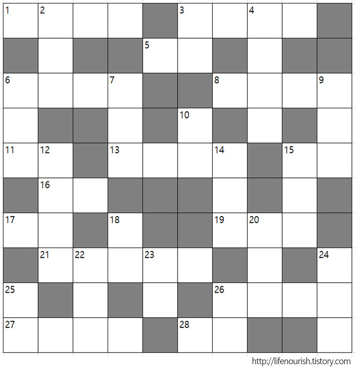 가로세로 낱말퍼즐 - 일반 상식1(10x10)