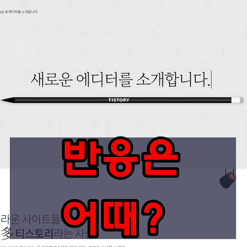 티스토리 새로운 에디터 사용 아직은 글쌔?