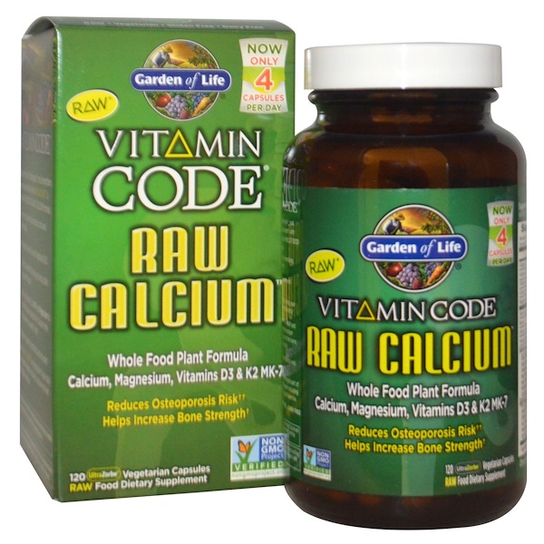 아이허브 Garden of Life, Vitamin Code, Raw Calcium, 120 UltraZorbe 식물성 캡슐후기와 추천정보