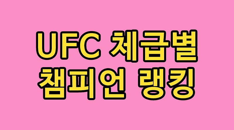 ufc 체급별 챔피언 랭킹 총정리