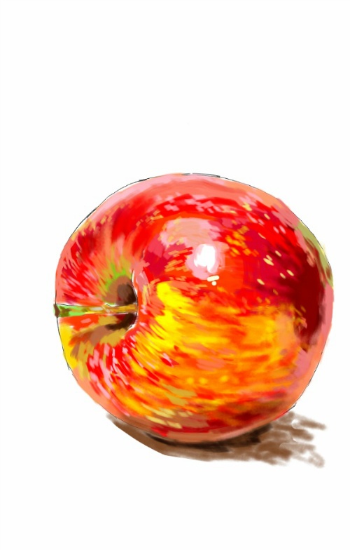 사과 그림 태블릿으로 그리기, 디지털아트