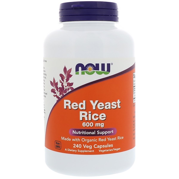 아이허브 아이허브 고지혈증개선(콜레스테롤) 홍국쌀 추천 Now Foods, 적색효모쌀, 600 mg, 240 베지 캡슐 후기와 정보