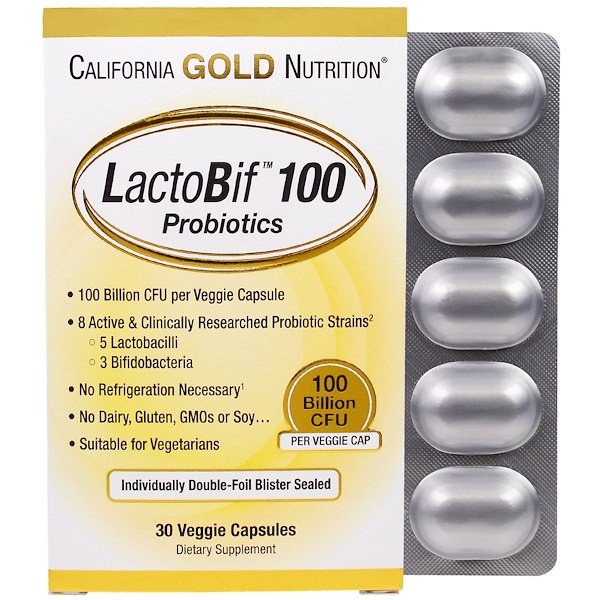 아이허브 비만세균 제거 유산균 California Gold Nutrition LactoBif 유산균 1000억 유산균 CFU 후기
