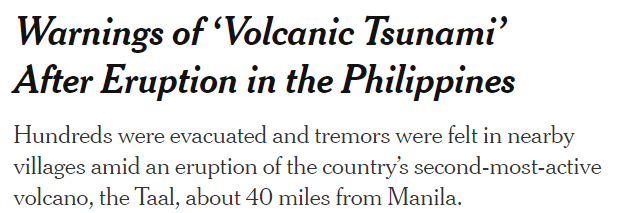 필리핀 화산 폭발 위험수준 마닐라 인근 6천명 대피 좋은정보
