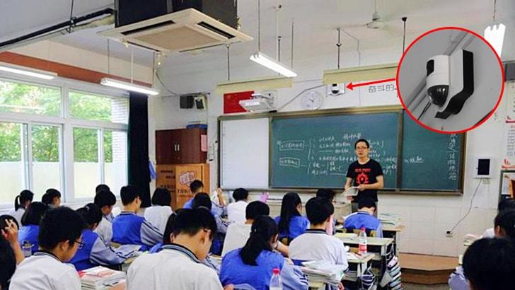 교실에 인공지능 카메라 설치한 중국 고등학교