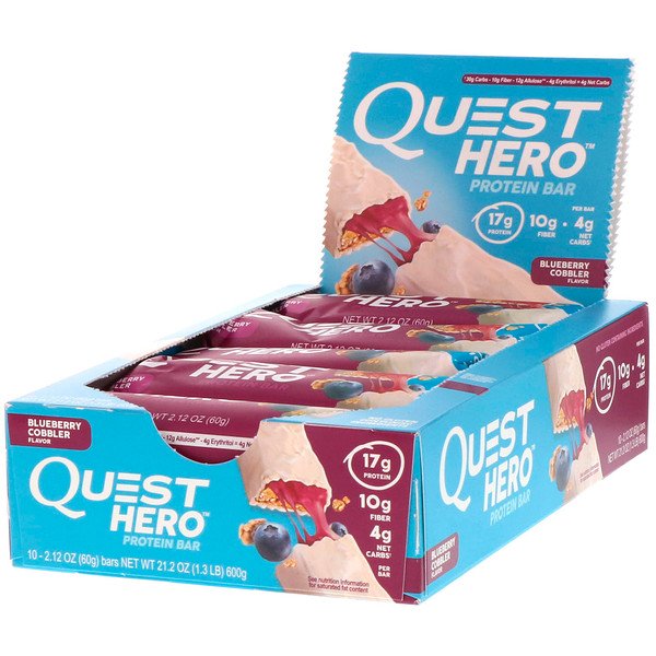 아이허브 프로틴바 Quest Nutrition Hero Protein Bar Blueberry Cobbler-10 Bars 후기